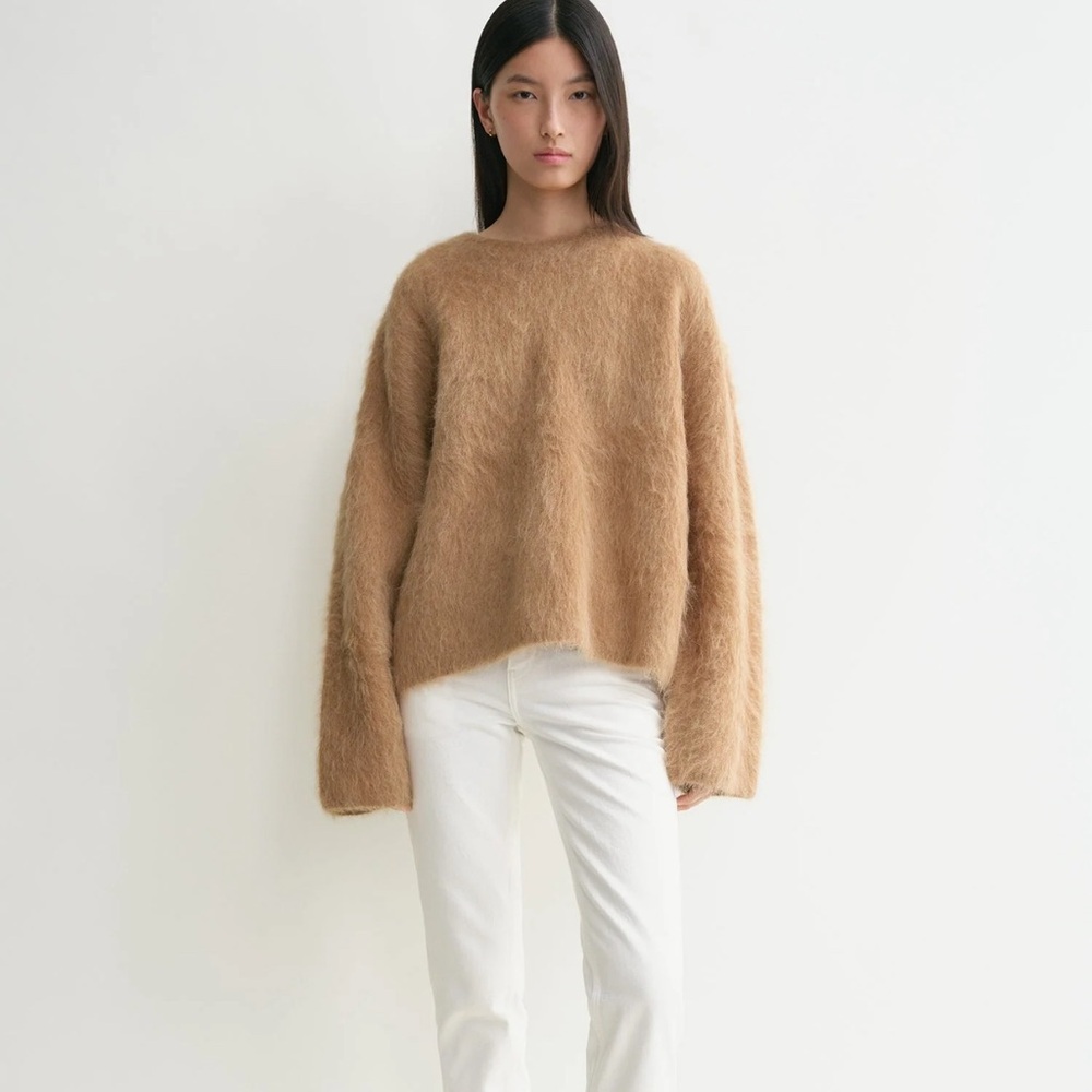 Toteme Boxy alpaca knit camel melange